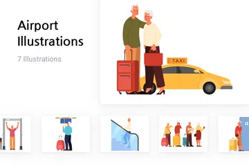 Flughafen Illustrationspack