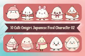 Onigiri fofo Pacote de Ilustrações