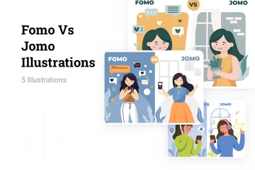 Fomo Vs Jomo Illustration Pack