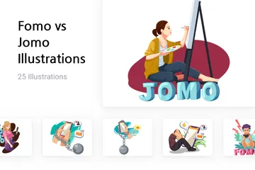 Fomo Vs Jomo Illustration Pack