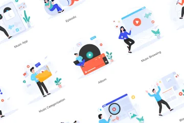 Fonctionnalités de l'application musicale Pack d'Illustrations