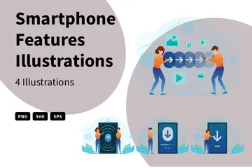 Fonctionnalités des smartphones Pack d'Illustrations