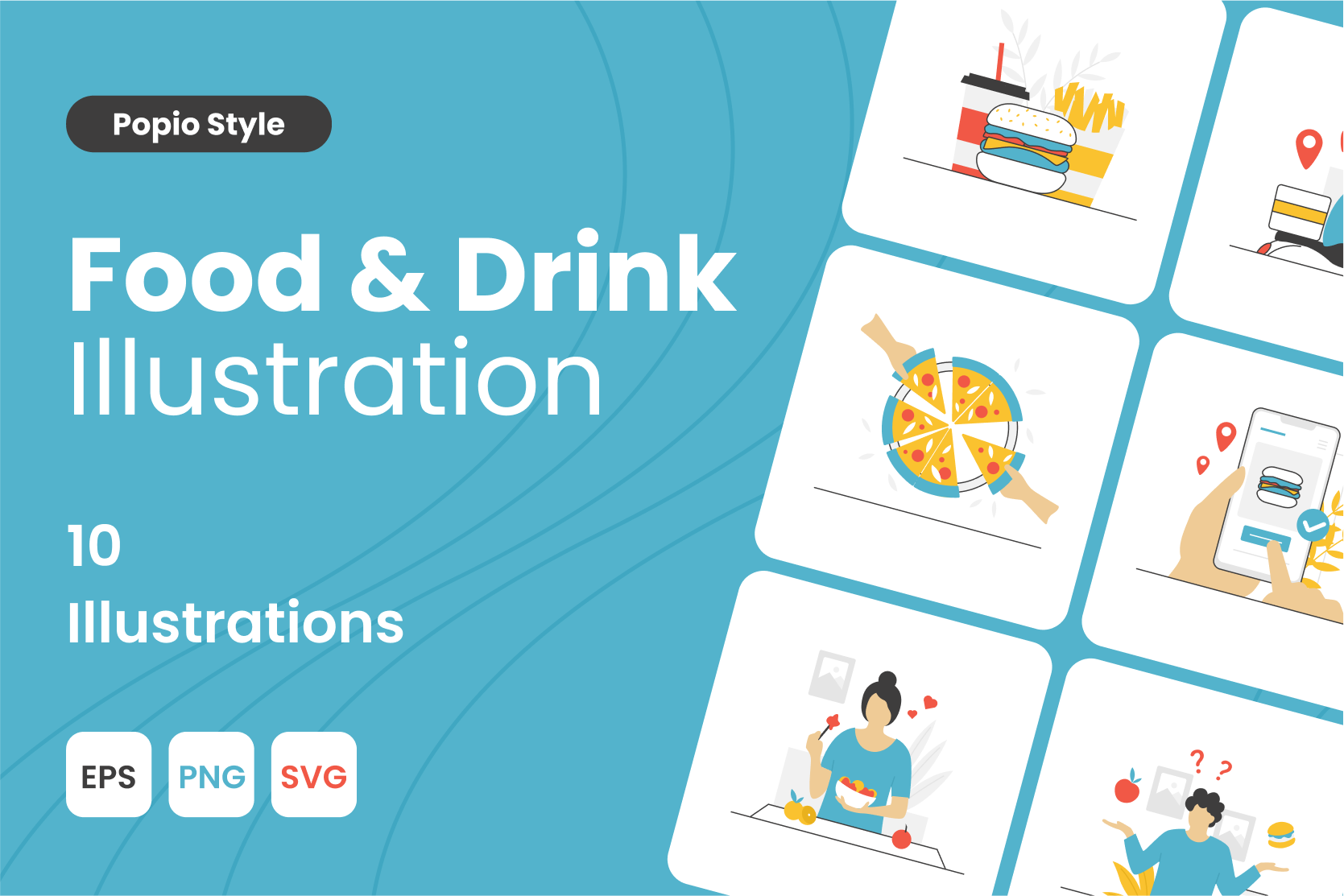 150+ food and drink illustrations download