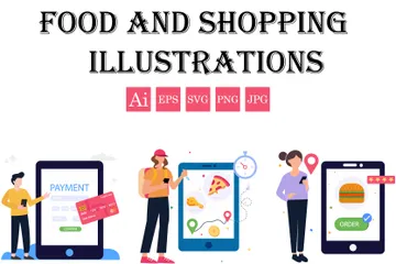 Food And Shopping Illustration Pack