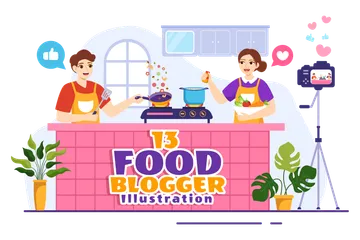 Food Blogger Illustration Pack
