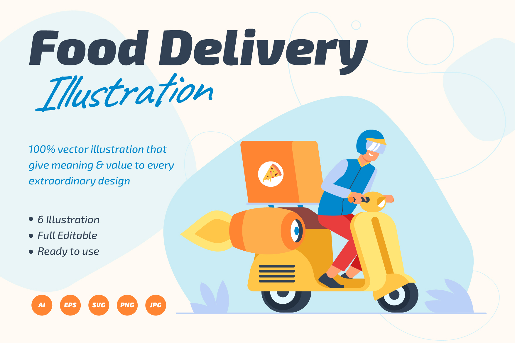 Premium Food Delivery Illustration Pack From Food & Drink Illustrations