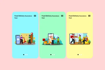 Food Delivery Illustration Pack