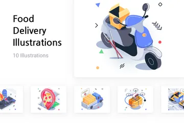 Food Delivery Illustration Pack