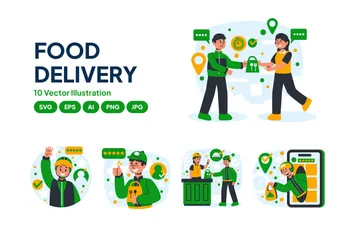 Food Delivery Illustration Pack