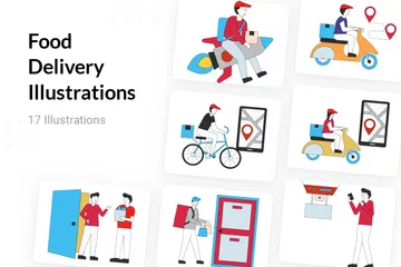 Food Delivery Illustration Pack