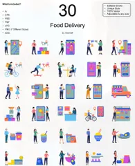 Food Delivery Illustration Pack