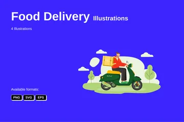 Food Delivery Illustration Pack