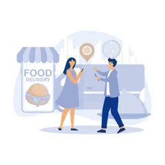 Food Delivery Service Illustration Pack