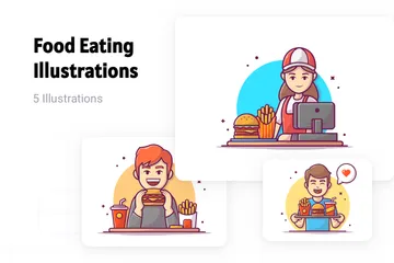 Food Eating Illustration Pack