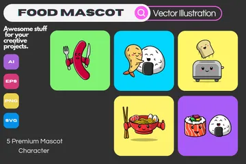 Food Mascot Illustration Pack
