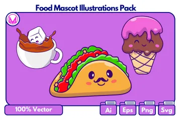 Food Mascot Illustration Pack