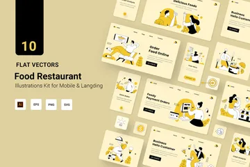 Food Restaurant Illustration Pack