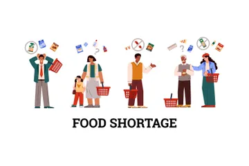 Food Shortage Illustration Pack