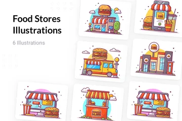 Food Stores Illustration Pack