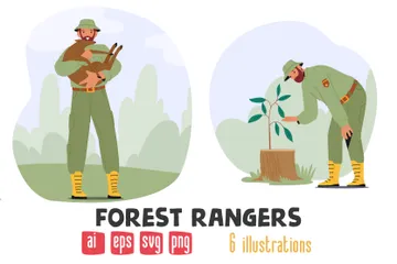 Forest Rangers Illustration Pack