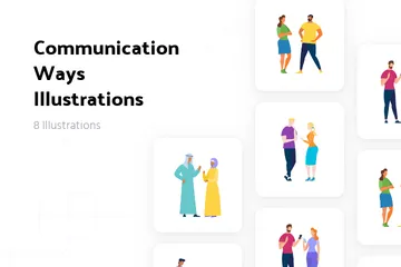 Formas de comunicación Paquete de Ilustraciones