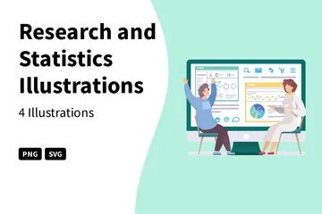 Forschung und Statistik Illustrationspack