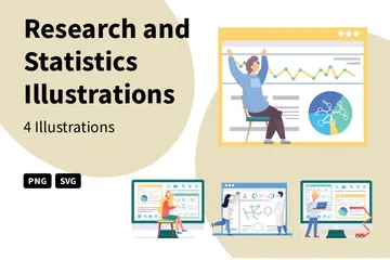 Forschung und Statistik Illustrationspack