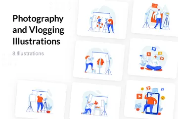 Fotografía y vlogs Paquete de Ilustraciones