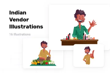 Vendeur indien Pack d'Illustrations