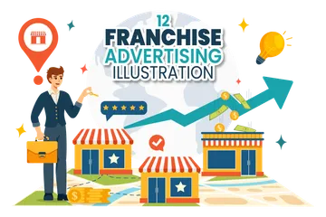 Entreprise de publicité en franchise Pack d'Illustrations