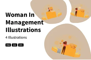 Frau im Management Illustrationspack