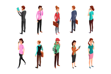 Frau und Geschäftsmann Illustration Pack