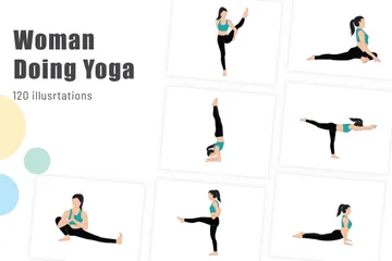 Yoga für Frauen Illustrationspack