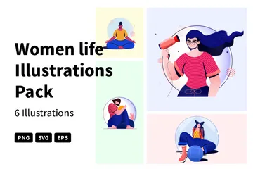 Frauen Leben Illustrationspack