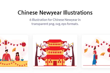 Free Ano Novo Chinês Pacote de Ilustrações