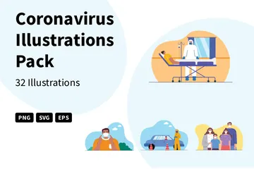 Free Corona virus Pack d'Illustrations