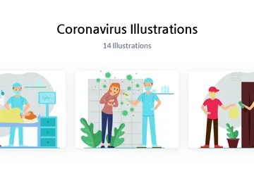 Free Coronavírus Pacote de Ilustrações