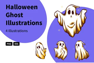 Free Fantasma de halloween Paquete de Ilustraciones