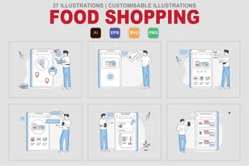 Free Food Shopping Illustration Pack