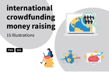 Free Internationales Crowdfunding Illustrationspack