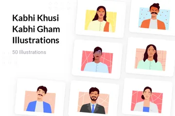 Free Kabhi Khusi Kabhi Gham Illustration Pack