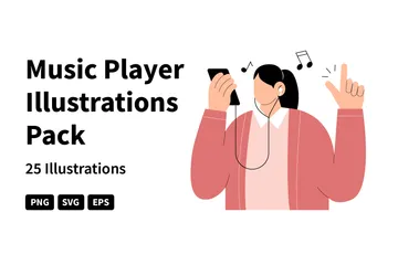 Free Music Player Illustration Pack