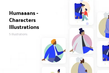 Free Humaans - Personnages Pack d'Illustrations