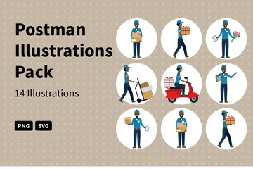 Free Postman Illustration Pack