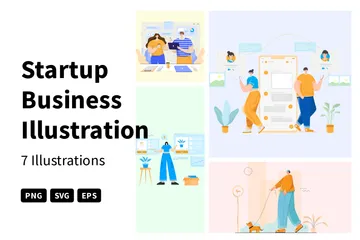 Free Entreprise en démarrage Pack d'Illustrations