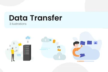 Free Transferencia de datos Paquete de Ilustraciones