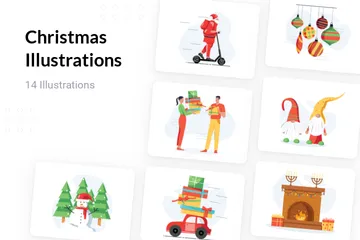 Free Weihnachten Illustrationspack