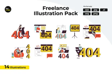 Erreur 404 pour les indépendants Illustration Pack