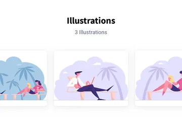 Freelance From The Beach Illustration Pack