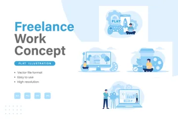 Freelance Work Illustration Pack